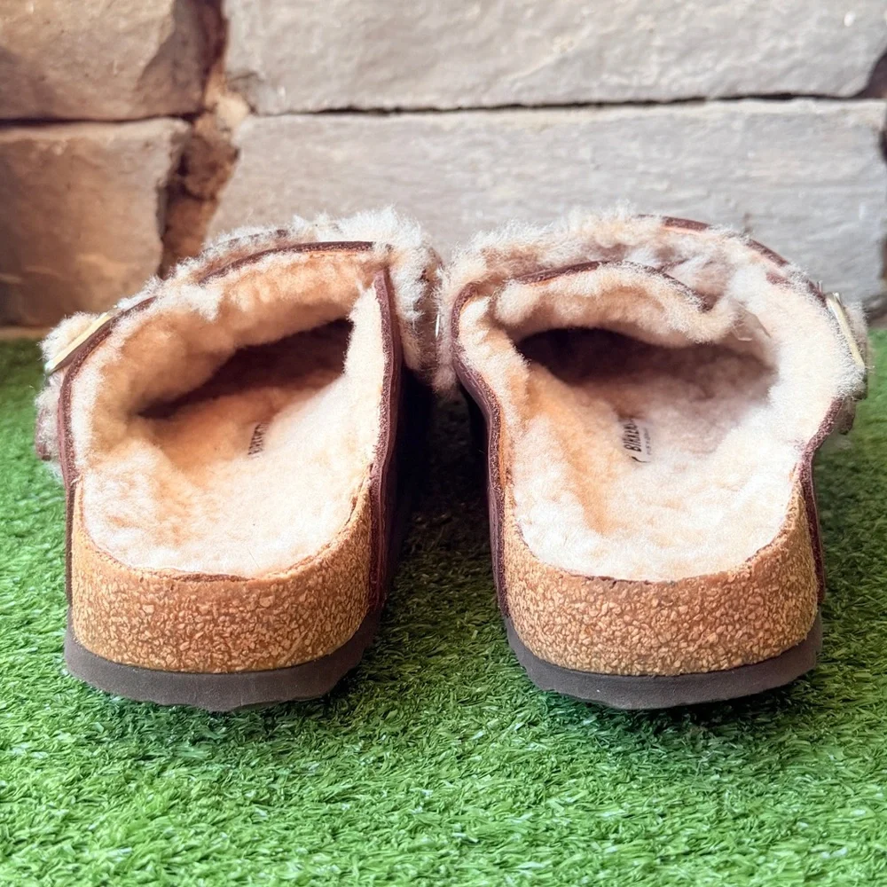 Birkenstock Blair Oiled Leather Shearling Women’s Clogs - Picture 6 of 11
